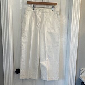 Brooks Brothers Off-White Wide Leg Jeans
